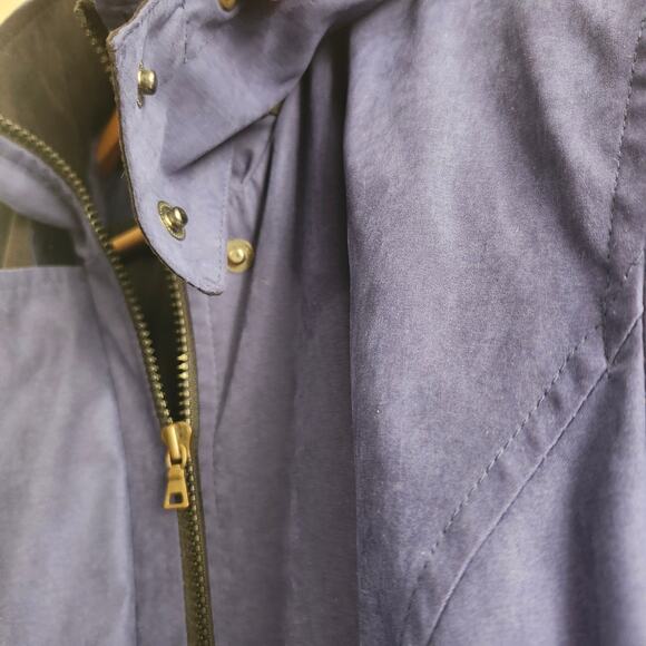 FSL Collection Women's Zip Up Detachable Hood Pockets Blue Lined Jacket Medium - Picture 6 of 16